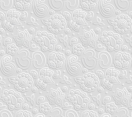 Paper 3D OM seamless pattern