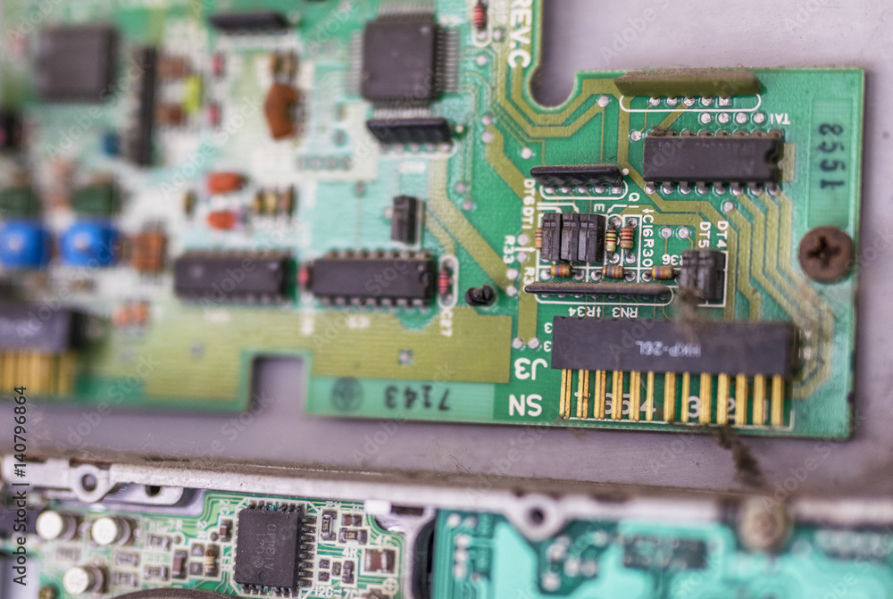 Poster close-up view of computer peripherals cards