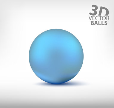 blue realistic sphere single. 3D vector balls
