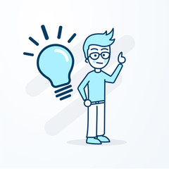 Vector Illustration Business Man with Idea