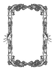 Vector vintage nautical and marine frame