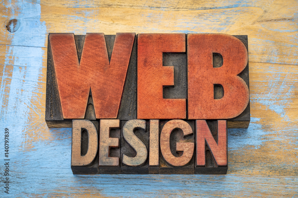 Canvas Prints web design word abstract in wood type