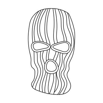 recommend clip art: Mask to close the face of the offender from witnesses.Prison single icon in outline style vector symbol stock illustration.