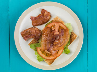 Bacon Lettuce and Tomato on Toast
