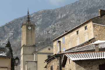 Village de montagne, Sainte Colombe sur Guette dans les Pyrénées audoises, France