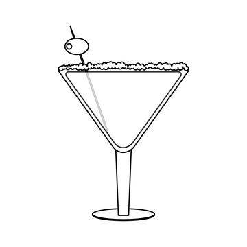 cocktail in embellished glass icon image vector illustration design