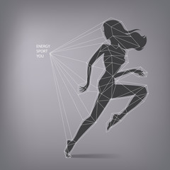 Vector illustration of female runner