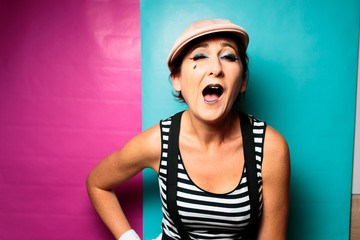 mime with drama and sadness