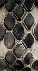 Very wear and tear old tire surface