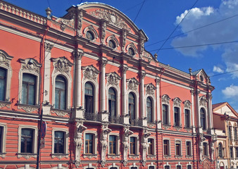 Architecture of Saint Petersburg, Nevsky prospect in a summer day, July 2016