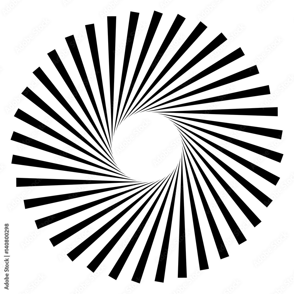 Poster abstract geometric spiral, ripple element with circular, concentric lines. abstract monochrome eleme