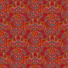 Seamless color paisley pattern