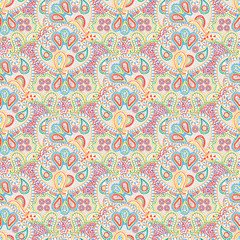 Seamless color paisley pattern