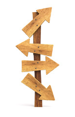Wooden arrow signs