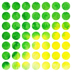 Watercolor set of circles