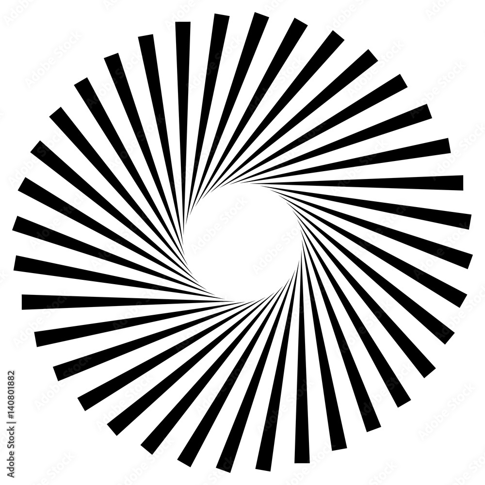 Poster abstract geometric spiral, ripple element with circular, concentric lines. abstract monochrome eleme