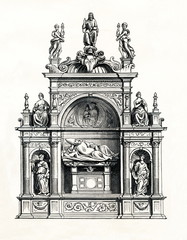 Tomb of Ascanio Sforza by Andrea Sansovino, 1507 (from Meyers Lexikon, 1895, 7/832/833)