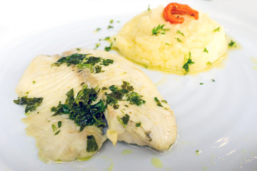 delicious plate of fish and potatoes