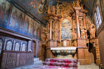 Fototapeta premium Interior of Gothic church in Tvrdosin, Slovakia