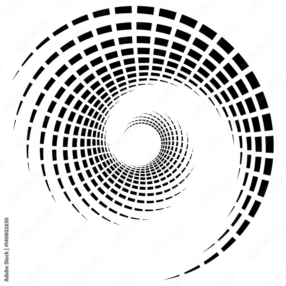 Poster abstract geometric spiral, ripple element with circular, concentric lines. abstract monochrome eleme