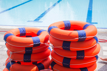 ring buoy lifesaving nearside the pool equipment rescue water
