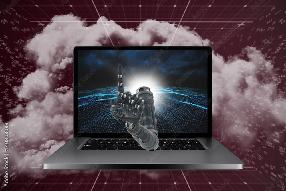 Poster 3d composite image of composite image of robotic arm pointing