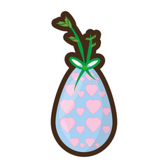cartoon easter egg hearts plant hanging vector illustration eps 10