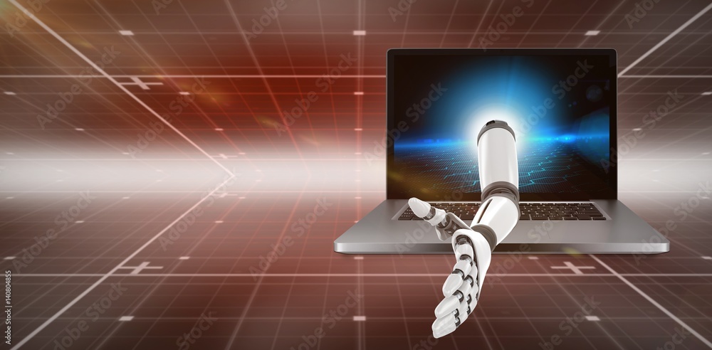 Poster 3d composite image of digital composite image of robotic arm