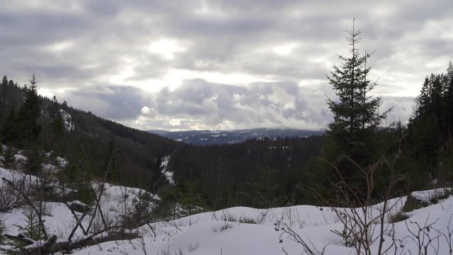 Winter's clouds over Strandlykkja forest, Hedmark, Norway