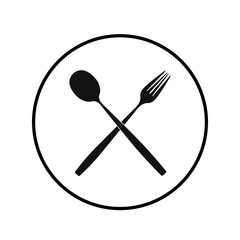 Cutlery on a transparent background. Fork knife and spoon silhouettes. Vector