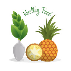 healthy food fruit diet lifestyle vector illustration eps 10