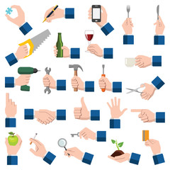 Hand icon collection - color vector illustration 