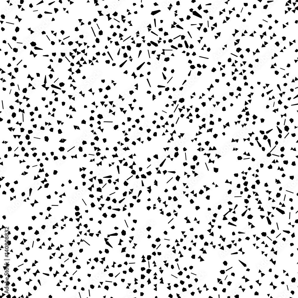 Aufkleber chaotic random scattered shapes. abstract geometric pattern
