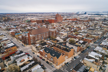 Fototapeta na wymiar Aerial view of Canton, in Baltimore, Maryland.