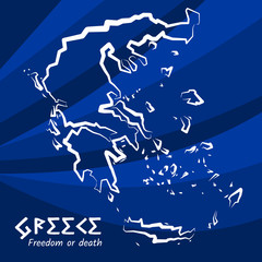 Map of Greece - obrazy, fototapety, plakaty