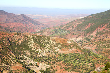 the    dades valley   atlas  africa ground  and red