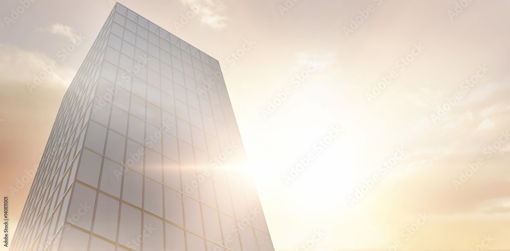 Poster composite image of digital generated image of building