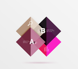 Overlapping square infographics