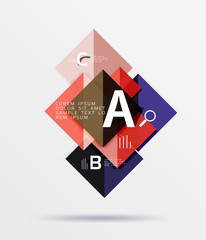 Overlapping square infographics