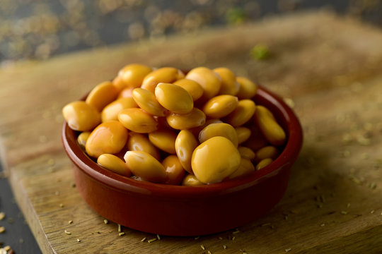 altramuces, lupinus albus beans eaten in Spain