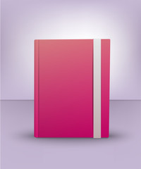 Realistic 3D pink book. Diary, notebook, art notebook. Mock Up o