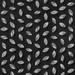 Scattered Geometric Shaded Shapes. Abstract Seamless Monochrome Pattern.