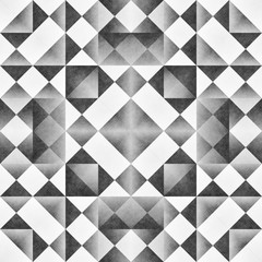 Monochrome Tribal Seamless Pattern. Aztec Style Abstract Geometric Art Print.