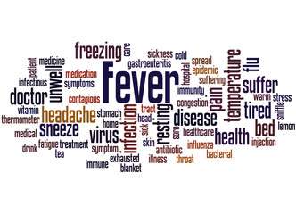 Obraz premium Fever, word cloud concept 3