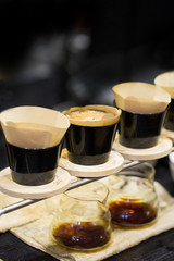 Professional barista preparing coffee alternative method