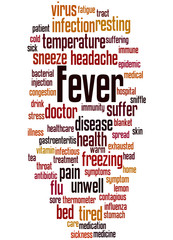 Obraz premium Fever, word cloud concept