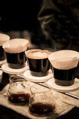 Fototapeta na wymiar Professional barista preparing coffee alternative method