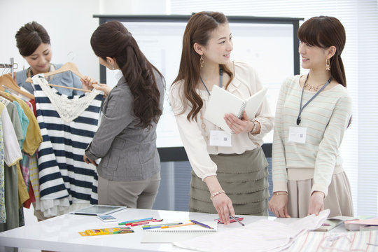 Four businesswomen in a meeting