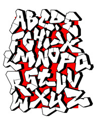 Straight lines font. Editable vector alphabet