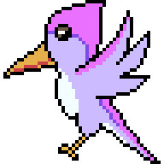 vector pixel art bird